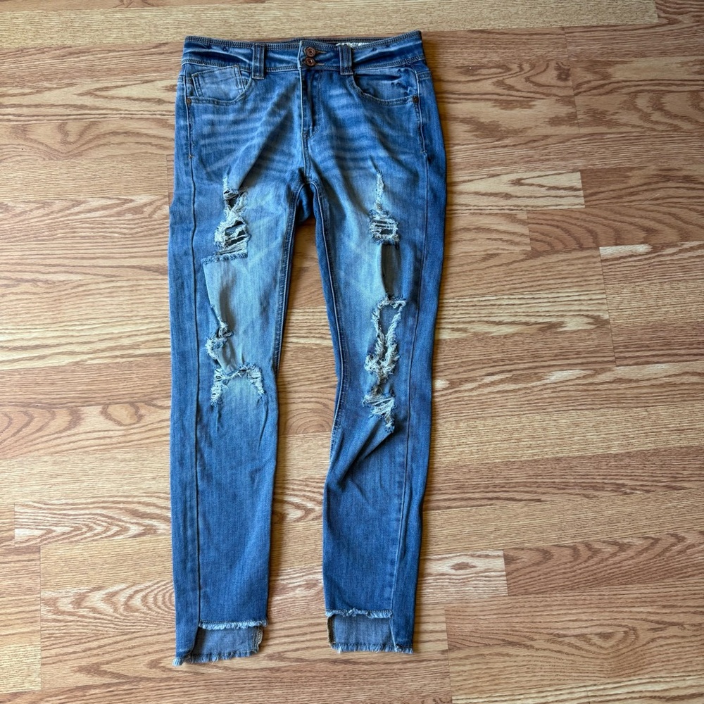 Distressed Blue Women's Skinny Jeans